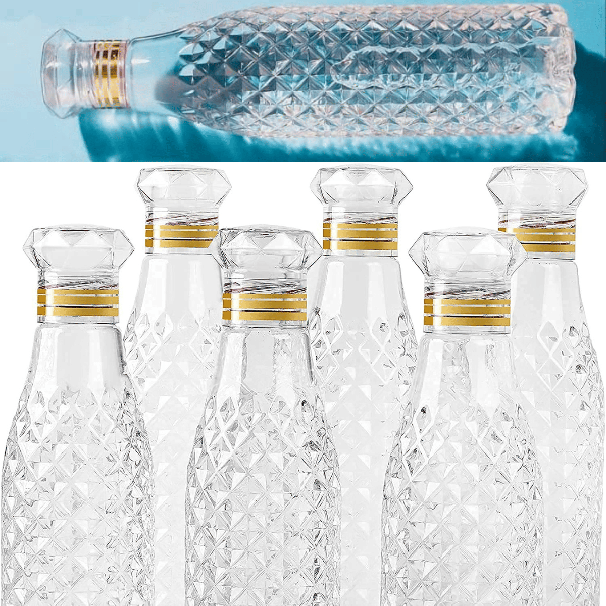     			Radhe Creation diamond water bottle, fridge water bottle, bottle White Plastic Fridge Water Bottle 1000 mL ( Set of 3 )