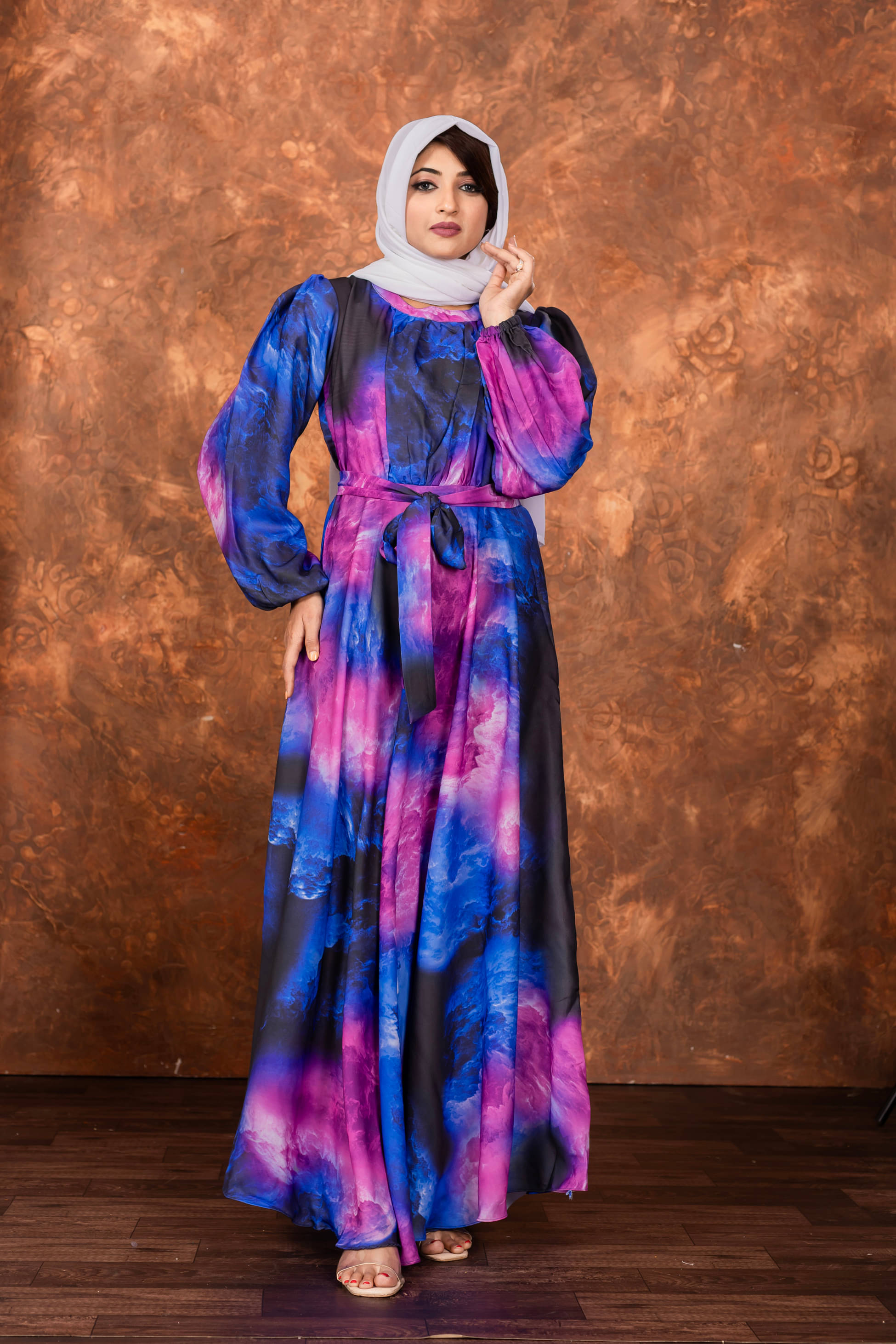     			SARINKU Polyester Burqa without Hijab Blue ( Pack of 1 )