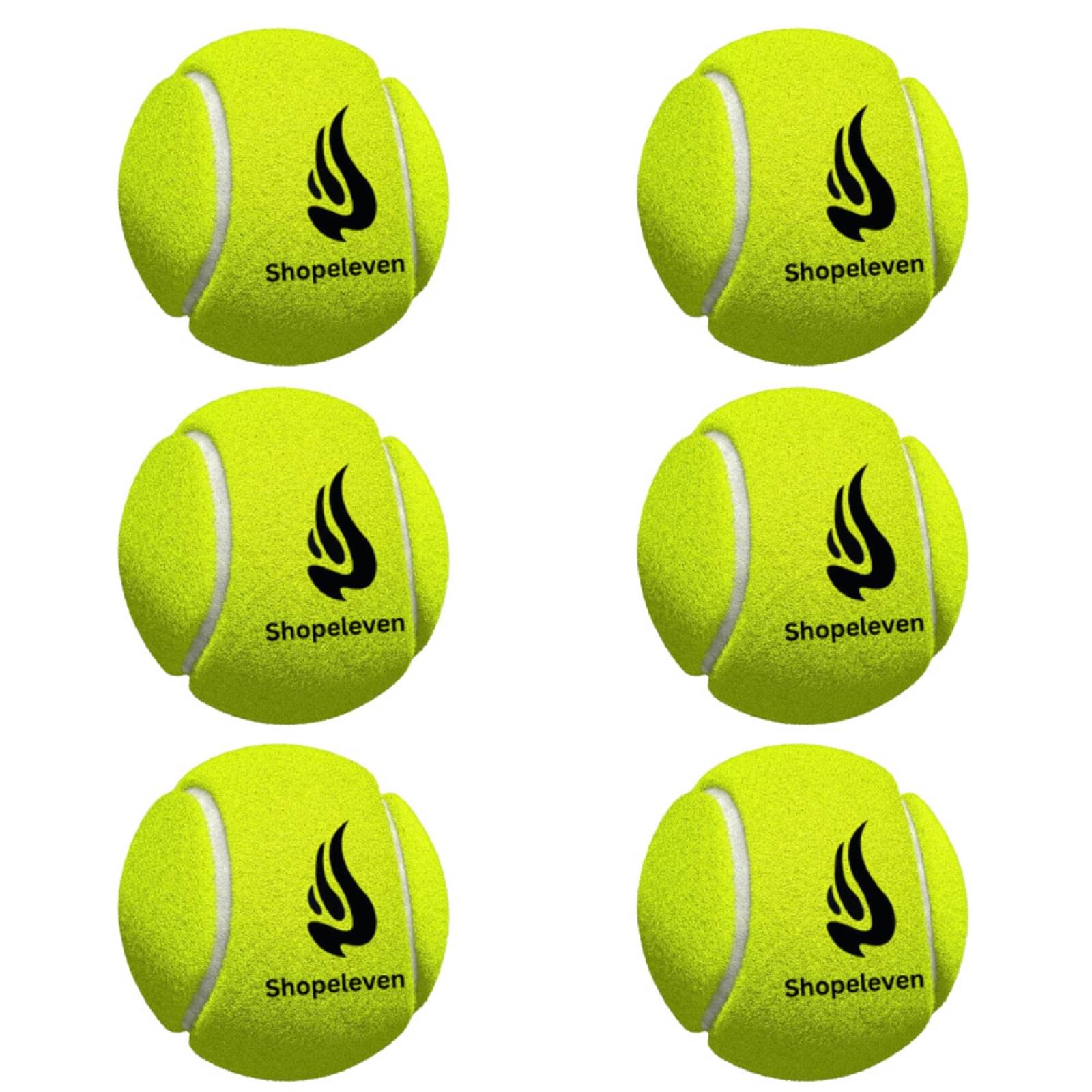     			Shopeleven Green Medium Tennis Ball ( Pack of 6 )