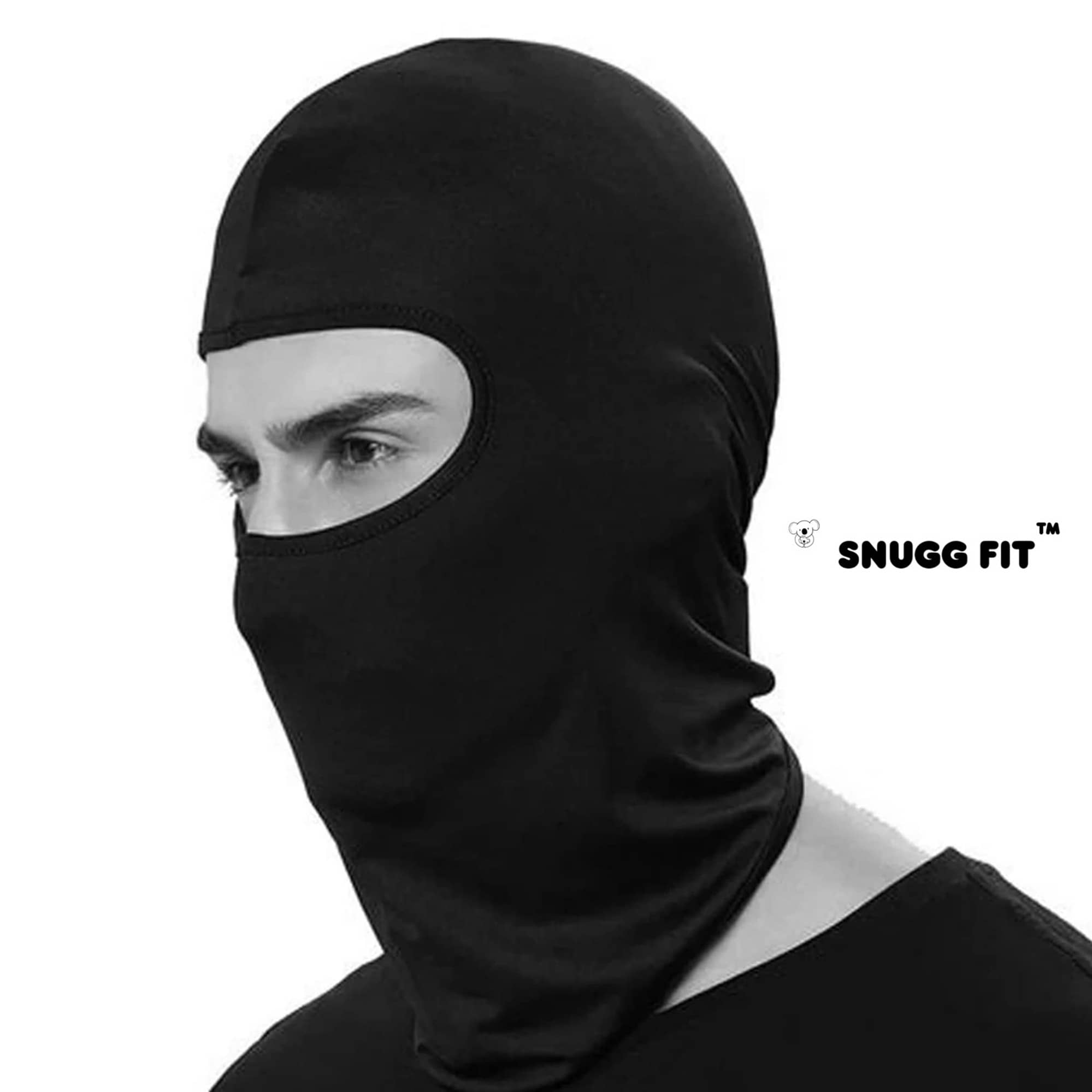 Snugg Fit Black Polyester Anti Pollution Mask ( Pack of 1 )