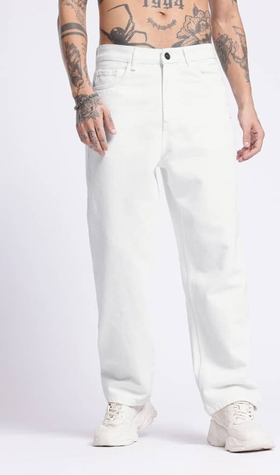 Star4well Relaxed Basic Men's Jeans - White ( Pack of 1 ) - Jeans | Buy online on ZillyBuy