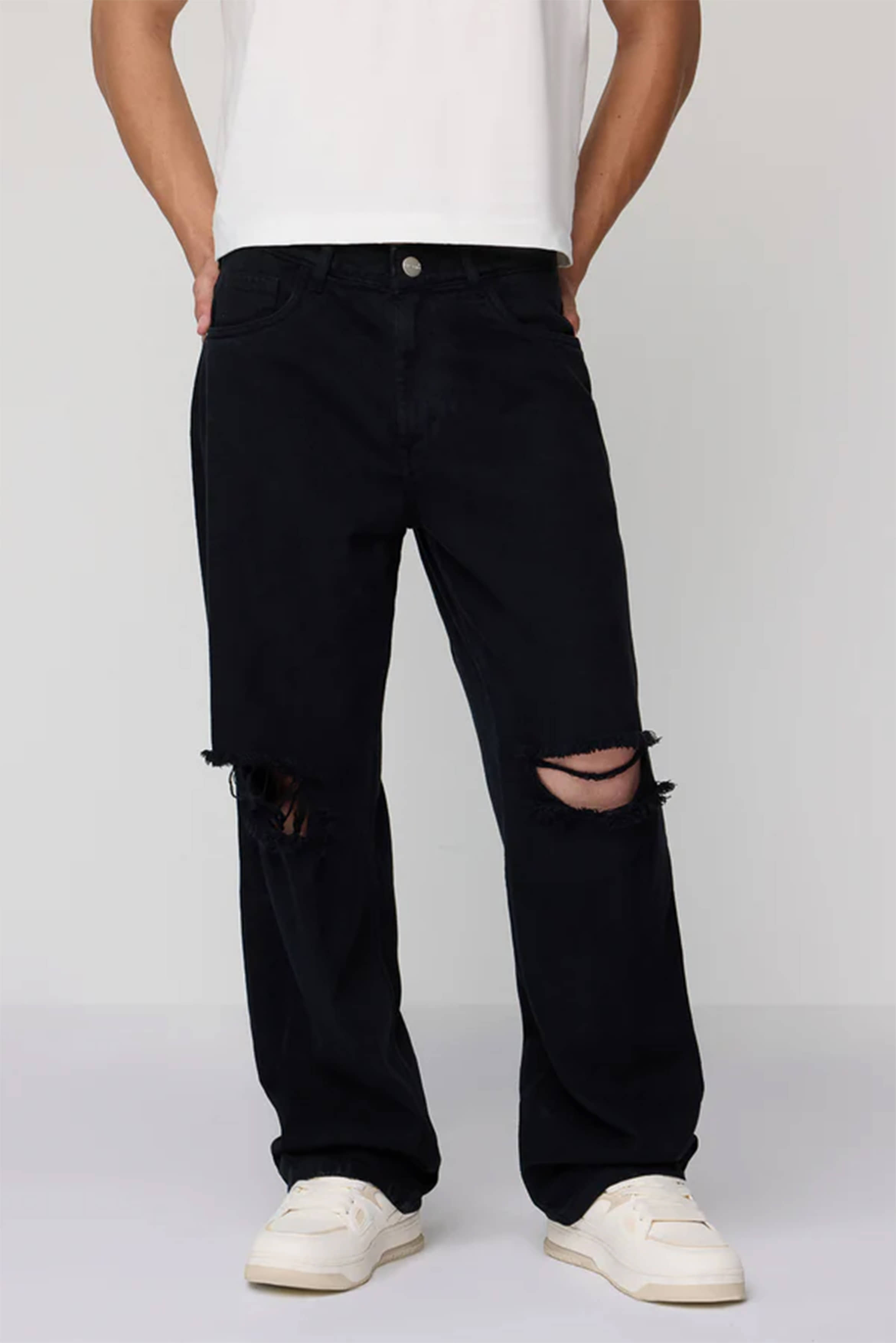 Star4well Relaxed Distressed Men's Jeans - Black ( Pack of 1 ) - Jeans | Buy online on ZillyBuy