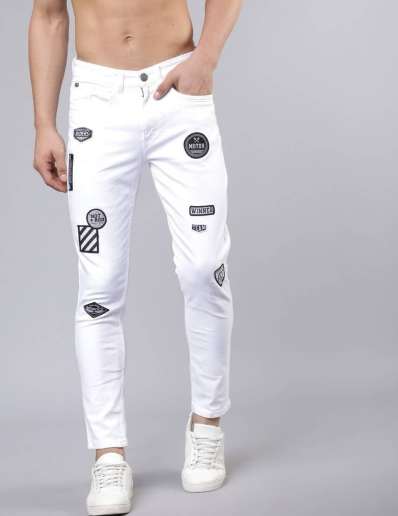     			Star4well Slim Fit Basic Men's Jeans - White ( Pack of 1 )