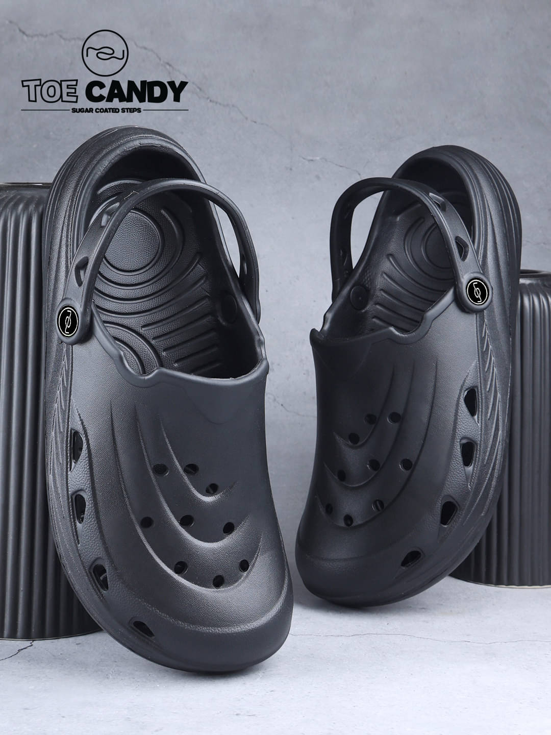     			TOE CANDY - Black Men's Clogs