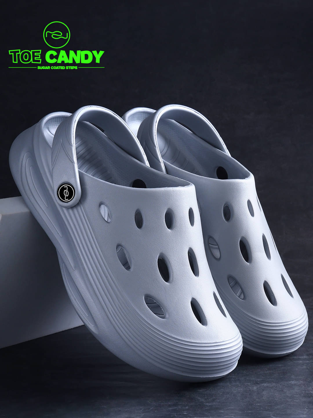 TOE CANDY - Light Grey Men's Clogs     			TOE CANDY - Light Grey Men's Clogs