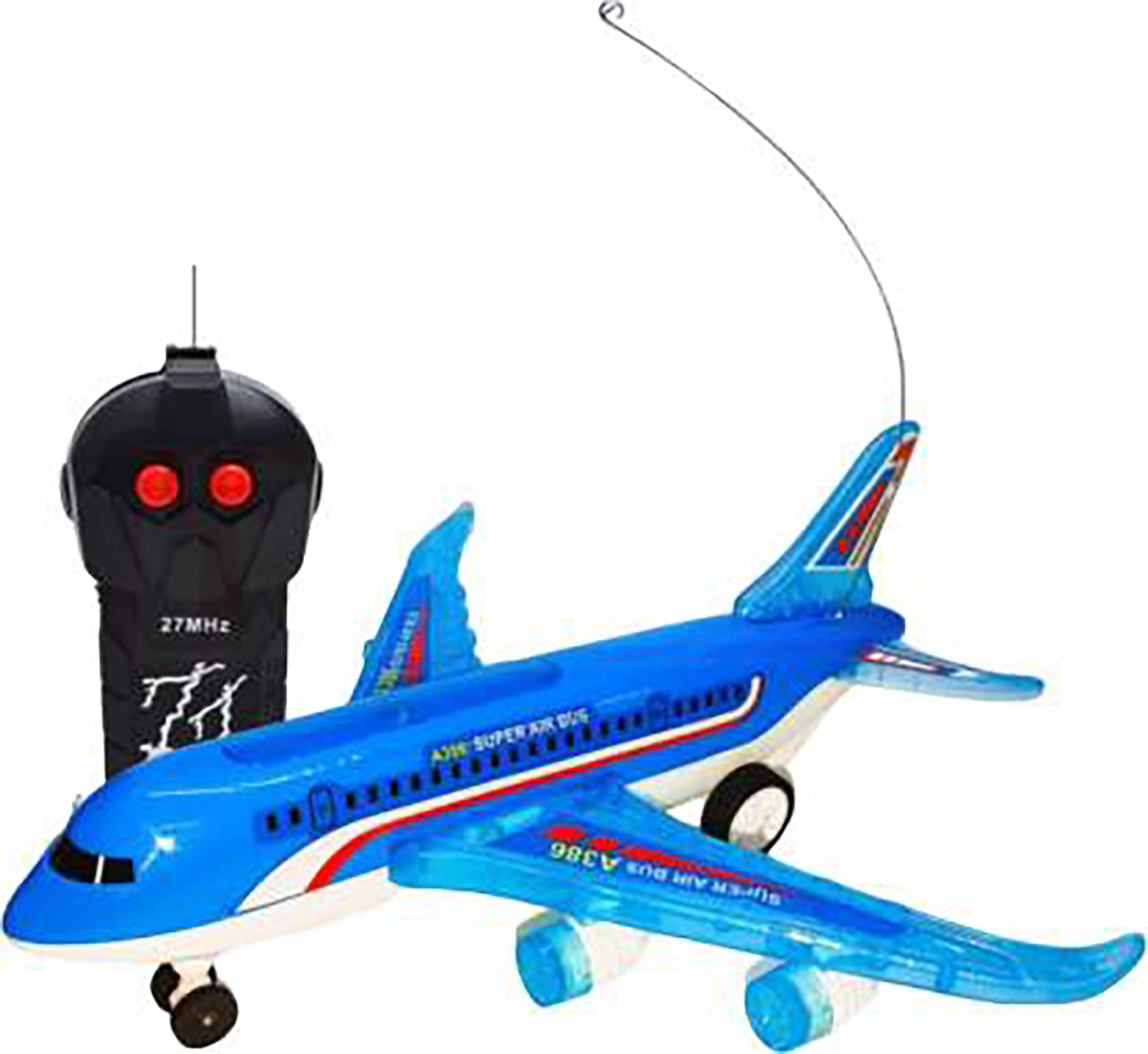     			TOY DEKHO 2CH A386 Rc Air Bus with Full Body Lights and Sound Universal Wheel Plane Toy for Boys & Girls Age 2, 3, 4, 5, 6, 7, 8 Multicolour Musical Battery Operated Toy (Plane Does not Fly only Runs on Ground)