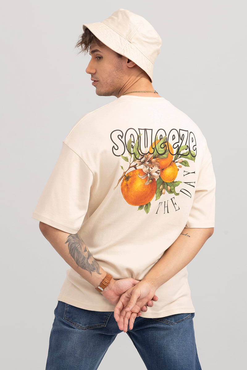 TWOCRAZIIE Cotton Blend Oversized Fit Printed Half Sleeves Men's Round T-Shirt - Beige ( Pack of 2 ) TWOCRAZIIE Cotton Blend Oversized Fit Printed Half Sleeves Men's Round T-Shirt - Beige ( Pack of 2 )