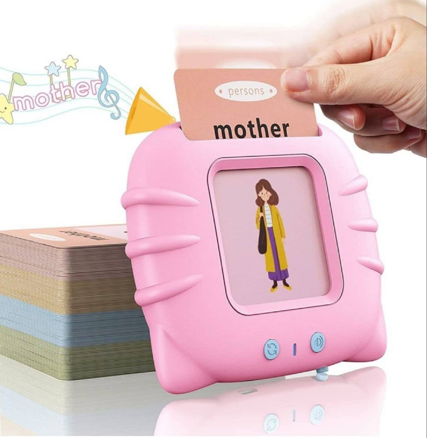     			Toys Rechargeable Educational Learning Talking Flash Cards for 2 Year Old Kids Boys Girls Baby Montessori Toys(Pink)