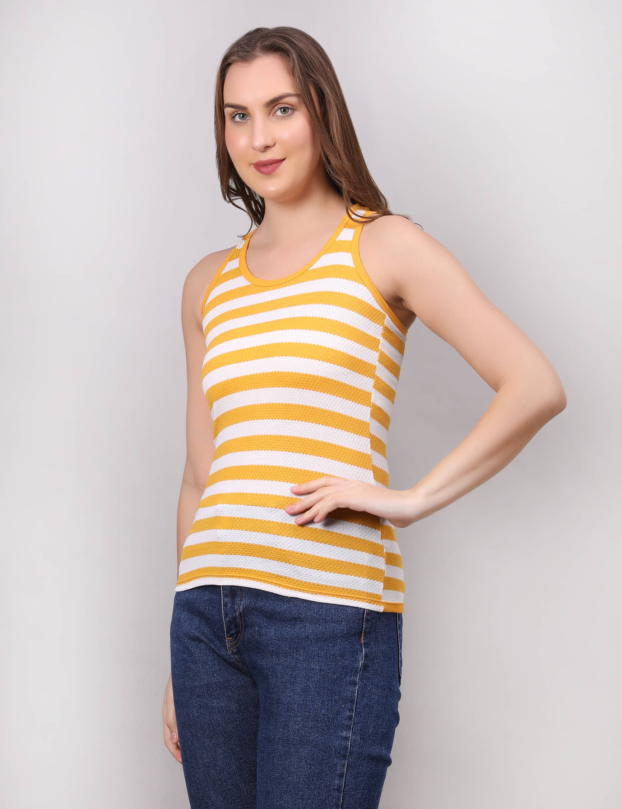     			VEE SAA Pack of 1 Cotton Tank Top ( Yellow )