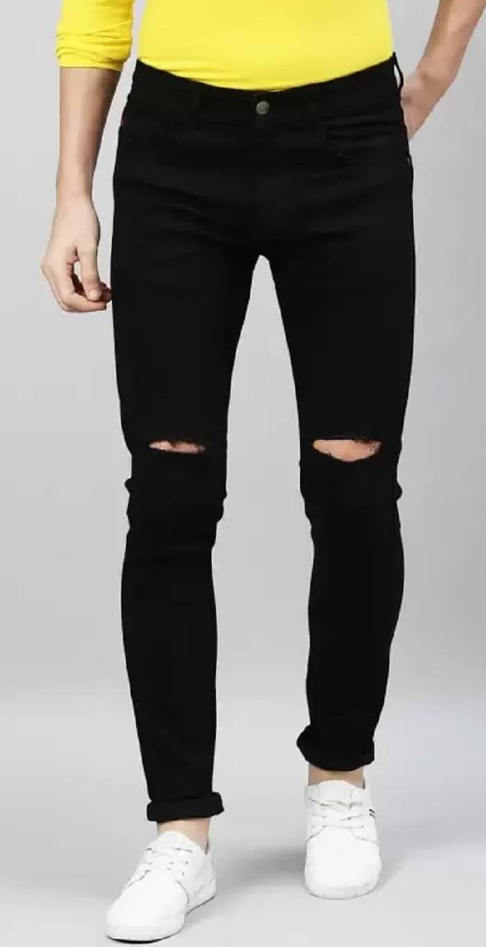 WHATON Skinny Fit Basic Men's Jeans - Black ( Pack of 1 )     			WHATON Skinny Fit Basic Men's Jeans - Black ( Pack of 1 )