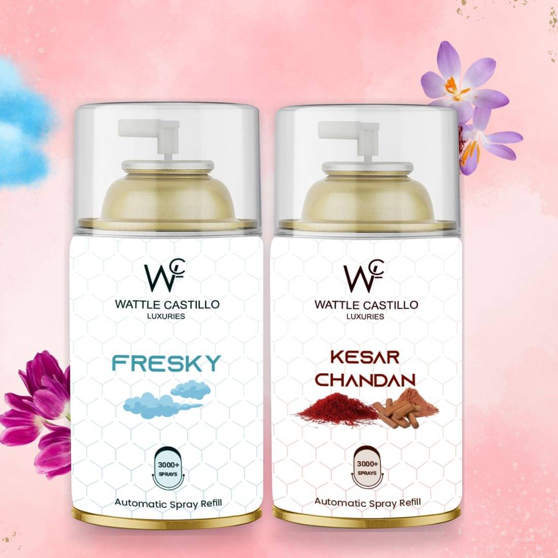     			Wattle Castillo Room Freshener Refill 265ml-Fresky & kesar chandan ( Pack of 2 )