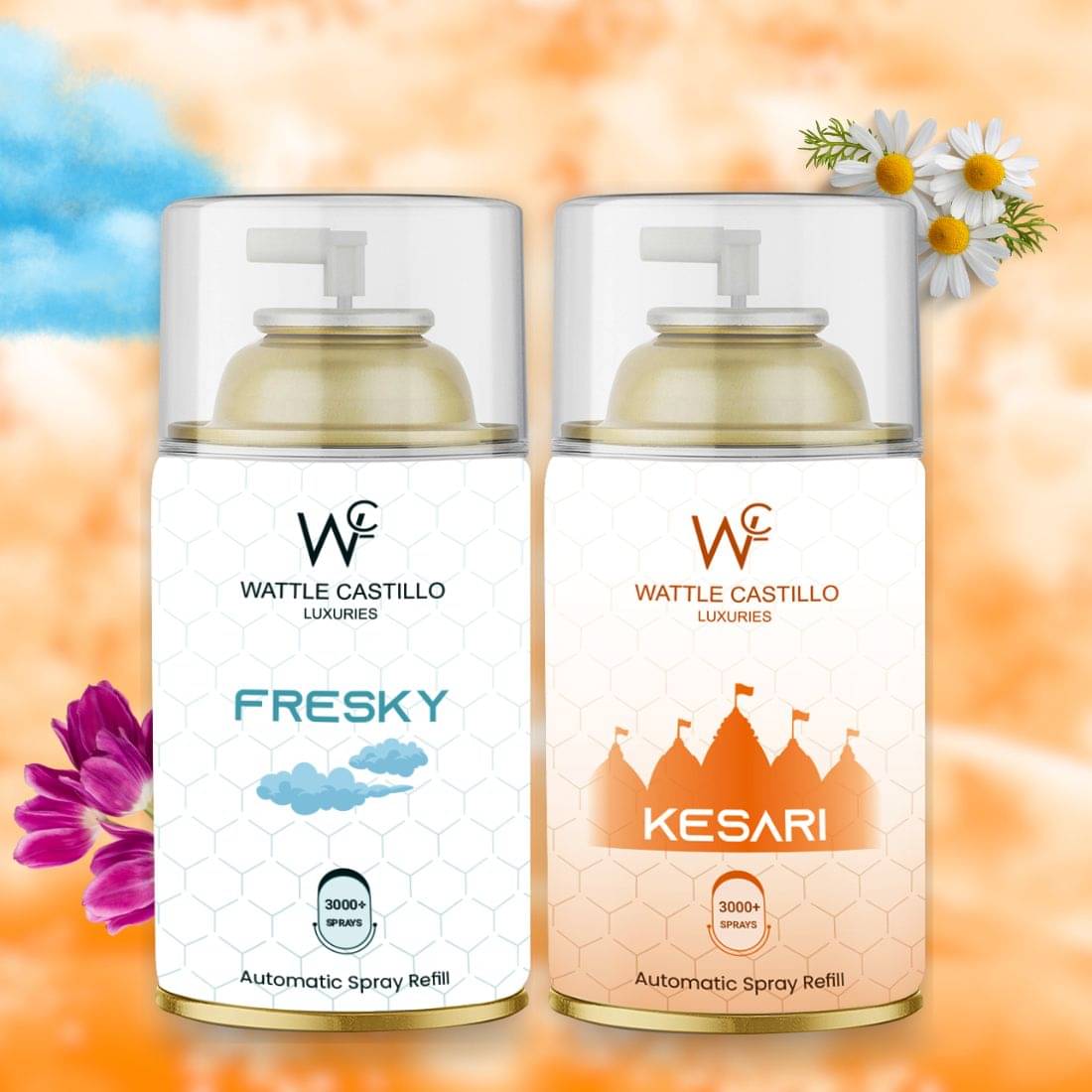 Wattle Castillo Room Freshener Refill 265ML fresky & kesari( Pack of 2 ) Wattle Castillo Room Freshener Refill 265ML fresky & kesari( Pack of 2 )