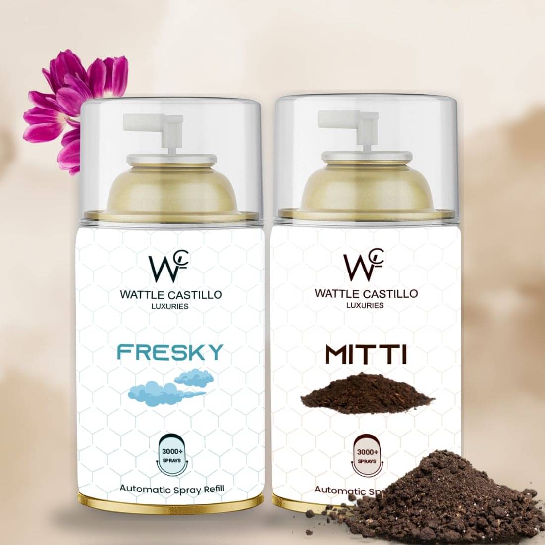 Wattle Castillo Room Freshener Refill 265ML-fresky & Mitti ( Pack of 2 ) Wattle Castillo Room Freshener Refill 265ML-fresky & Mitti ( Pack of 2 )