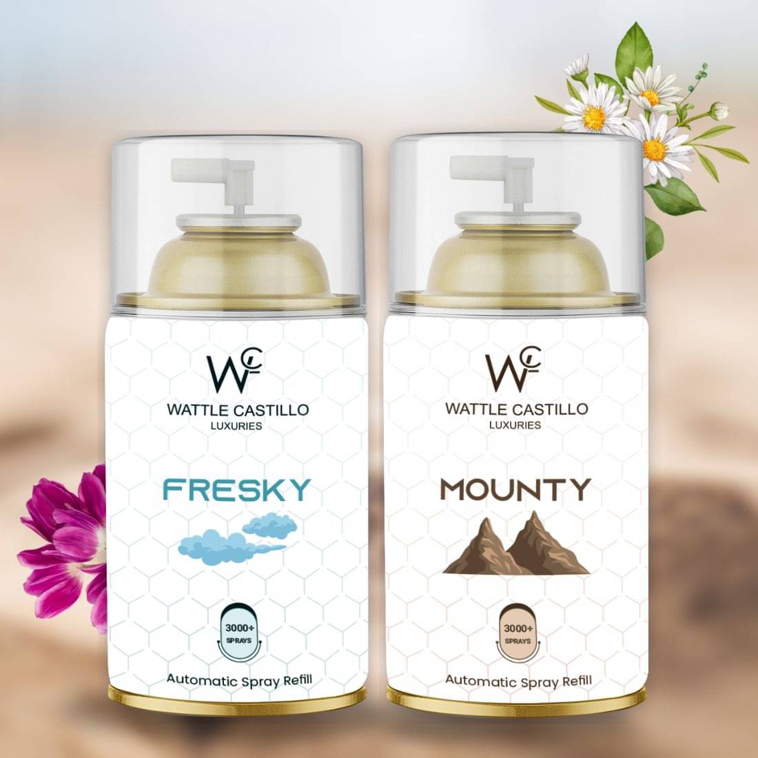 Wattle Castillo Room Freshener Refill 265ML-Fresky & Mounty ( Pack of 2 ) Wattle Castillo Room Freshener Refill 265ML-Fresky & Mounty ( Pack of 2 )