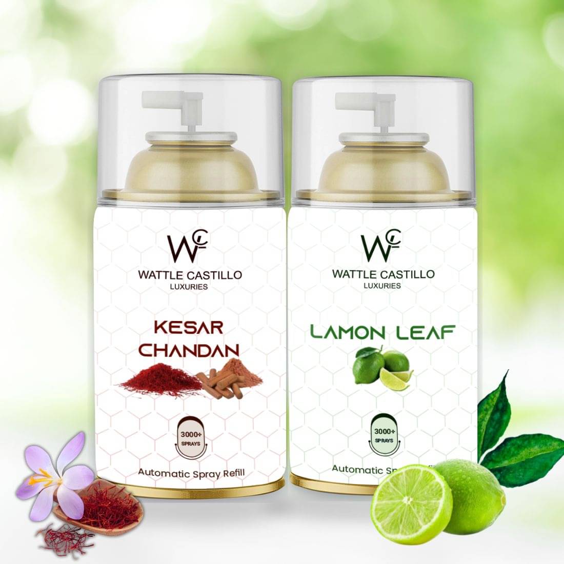 Wattle Castillo Room Freshener Refill 265ML-kesar & lemon( Pack of 2 ) Wattle Castillo Room Freshener Refill 265ML-kesar & lemon( Pack of 2 )