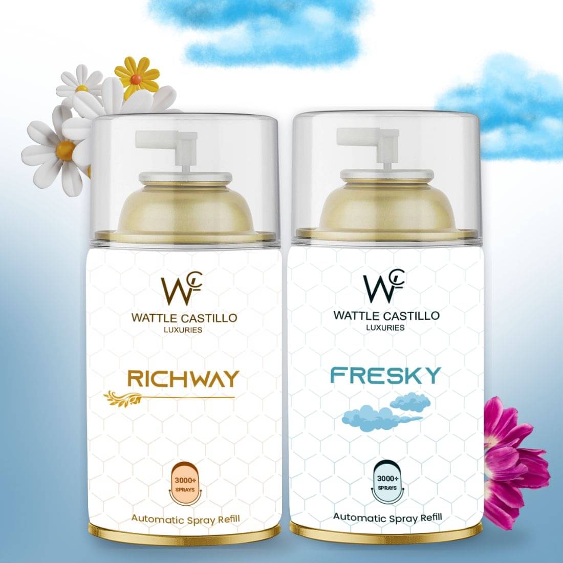     			Wattle Castillo Room Freshener Refill 265ML-Richway & Fresky ( Pack of 2 )