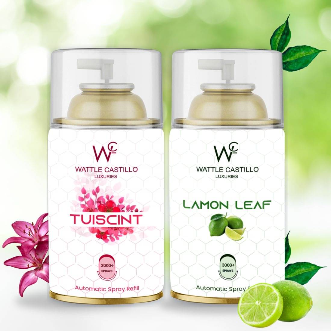 Wattle Castillo Room Freshener Refill 265ML-tuicint & lemon( Pack of 2 ) Wattle Castillo Room Freshener Refill 265ML-tuicint & lemon( Pack of 2 )