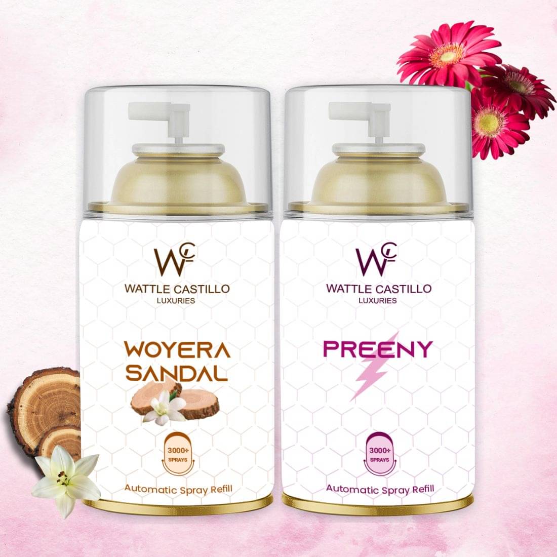 Wattle Castillo Room Freshener Refill 265ML-Woyera & Preeny ( Pack of 2 ) Wattle Castillo Room Freshener Refill 265ML-Woyera & Preeny ( Pack of 2 )
