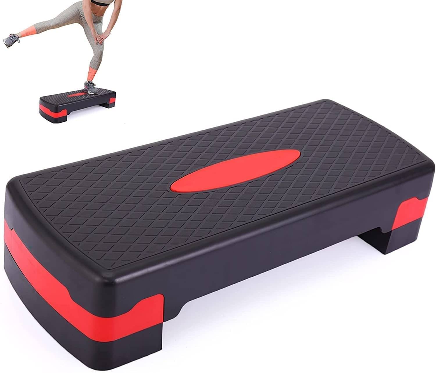     			Aerobic Stepper, Two Height Level Adjustments 4 inches to 6 inches, Slip-Resistant