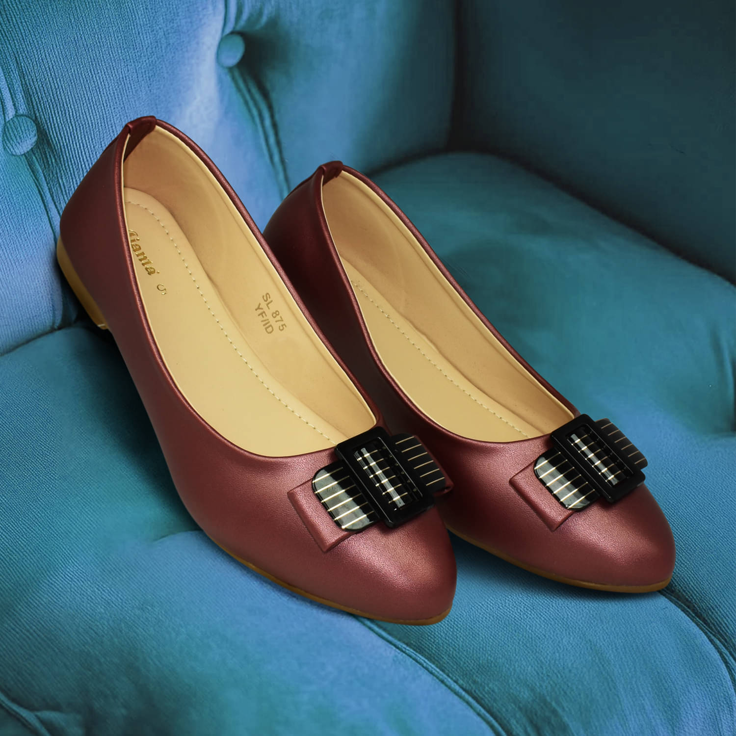     			Ajanta Maroon Women's Casual Ballerinas