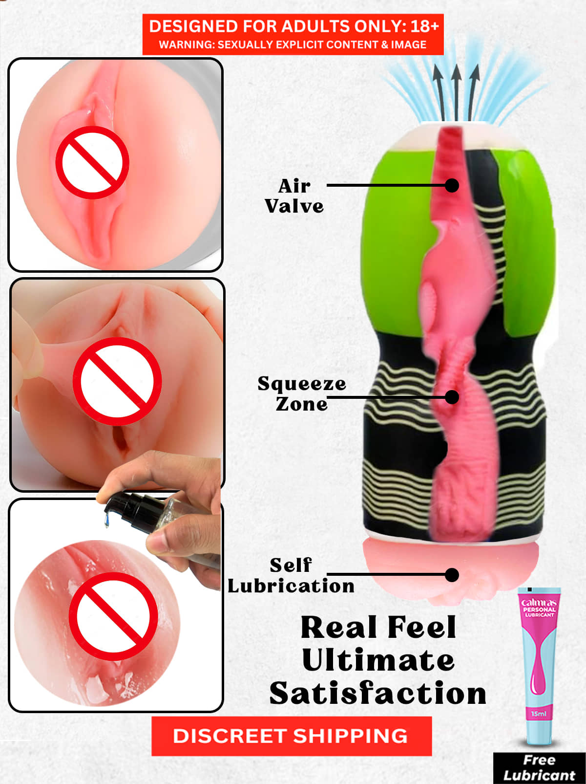 Best Male Stroker with Realistic Soft Silicon Vagina Masturbator Cup Sex Toys for Men Secret Pocket Pussy Masturbation sleeve with Free Lube – Naughty Nights