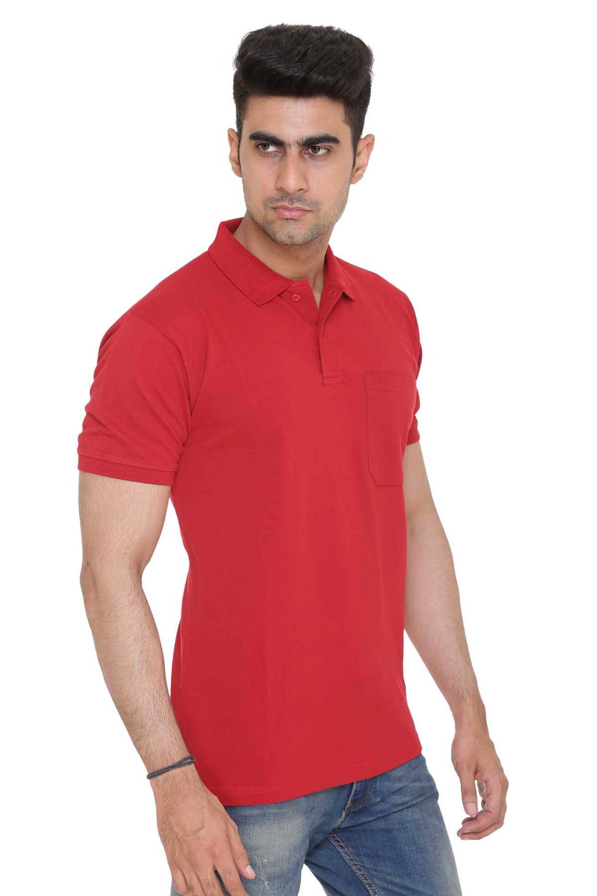 Colors And Blends Pack of 1 Cotton Blend Regular Fit Solid Half Sleeves Men's Polo T Shirt ( Red ) Colors And Blends Pack of 1 Cotton Blend Regular Fit Solid Half Sleeves Men's Polo T Shirt ( Red )