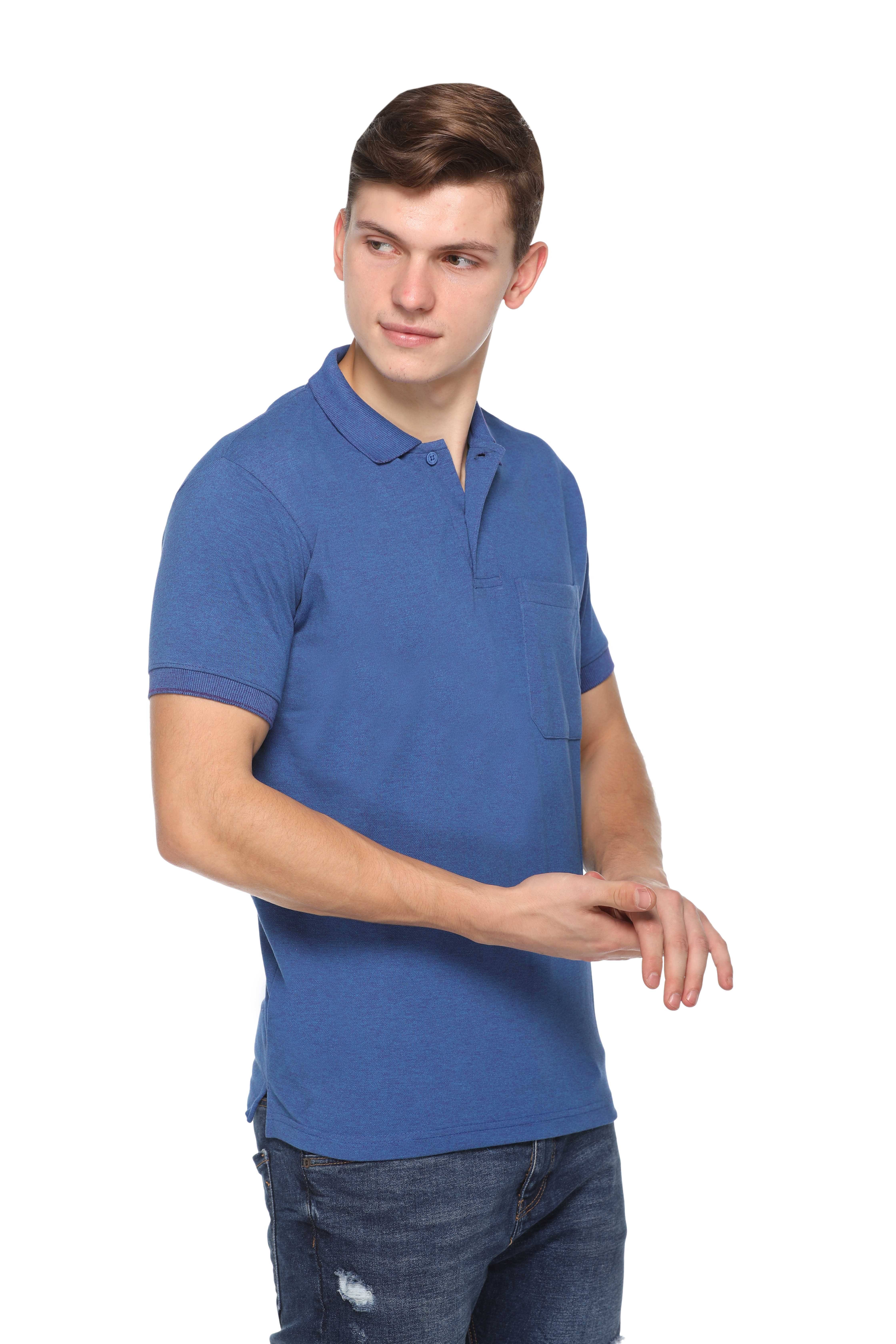 Colors And Blends Pack of 1 Cotton Blend Regular Fit Solid Half Sleeves Men's Polo T Shirt ( Blue ) Colors And Blends Pack of 1 Cotton Blend Regular Fit Solid Half Sleeves Men's Polo T Shirt ( Blue )