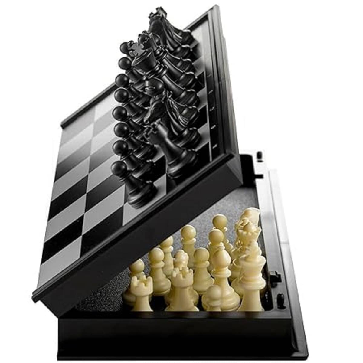 DENFE Magnetic Chessboard Game Set with Folding Travel Portable Case Chess Board Set with Folding Chess Board 2 Players Travel Toys for Kids and Adults DENFE Magnetic Chessboard Game Set with Folding Travel Portable Case Chess Board Set with Folding Chess Board 2 Players Travel Toys for Kids and Adults