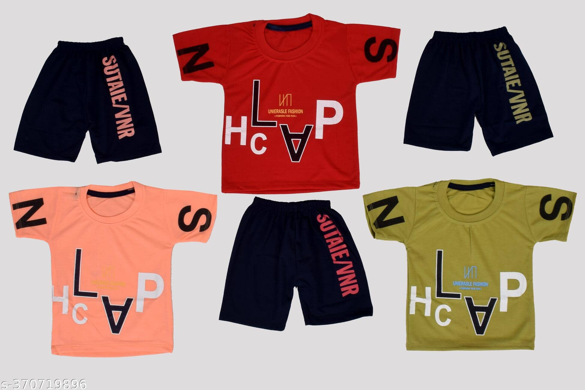 DIAMOND EXPORTER Pack of 3 Boys Satin T-Shirt & Shorts Set ( Multicolor )