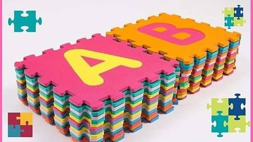     			Eclet 36 Pieces of Learning Alphabets Mats for Kids/Brain Developing Educational Interlocking Puzzle/Alphabet & Numbers Puzzle Foam Mat for Kids, Boy, Girls Toddlers / (Mini Multi-Color Puzzle)  (Multicolor)