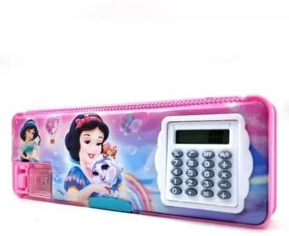 Eclet Mix Girls Barbie pencil geometry calci box Dual Sharpener With Calculator Double sided Stationary Box for Girls & Boys Pencil Box (Random collation-1Pcs) Art Plastic Pencil Box  (Set of 1, Multicolor)