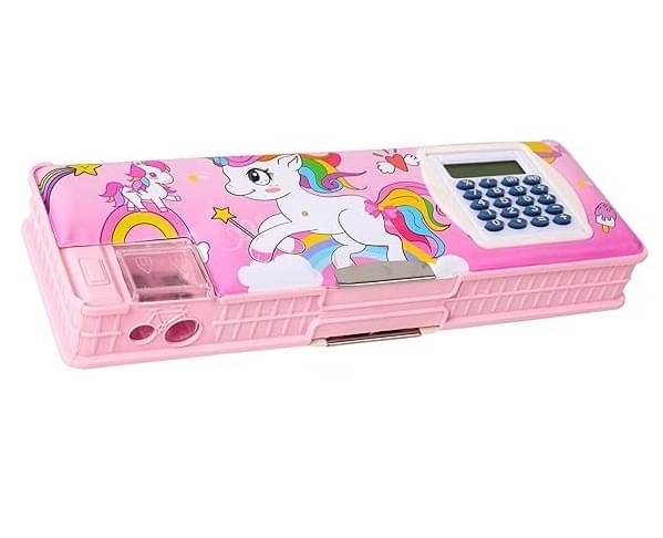     			Eclet UNICORN CALCULATOR GEOMETRY BOX WITH IN BUILT SHARPENER FOR SCHOOL KIDS Geometry Box  (Pink) set of 1