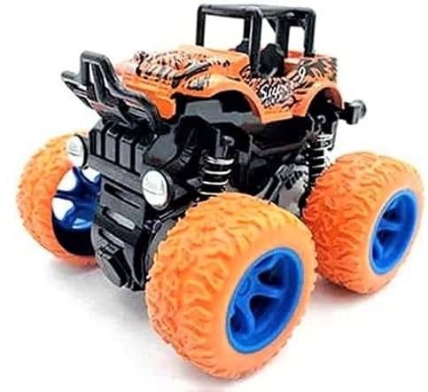     			Eclet trucks toys for boys, 360 degree rotation 4 wheels drive durable friction powered truck toys for kids inertia car toys for toddlers gifts for kids (pack of 1)- RED (Multicolor)  (Red, Pack of: 1)