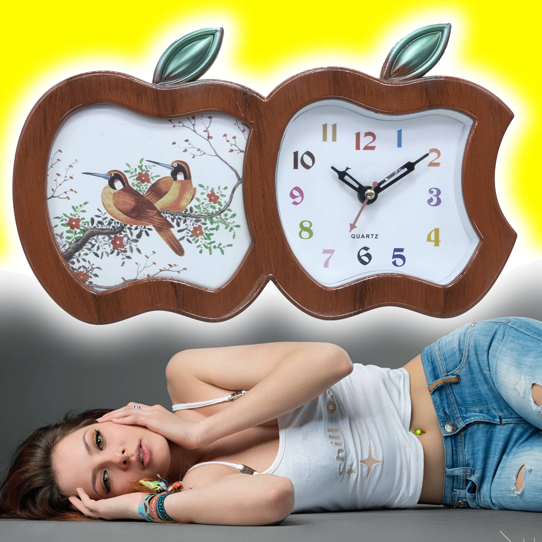     			JMALL Analog Plastic Assymetric Table Clock - Pack of 1