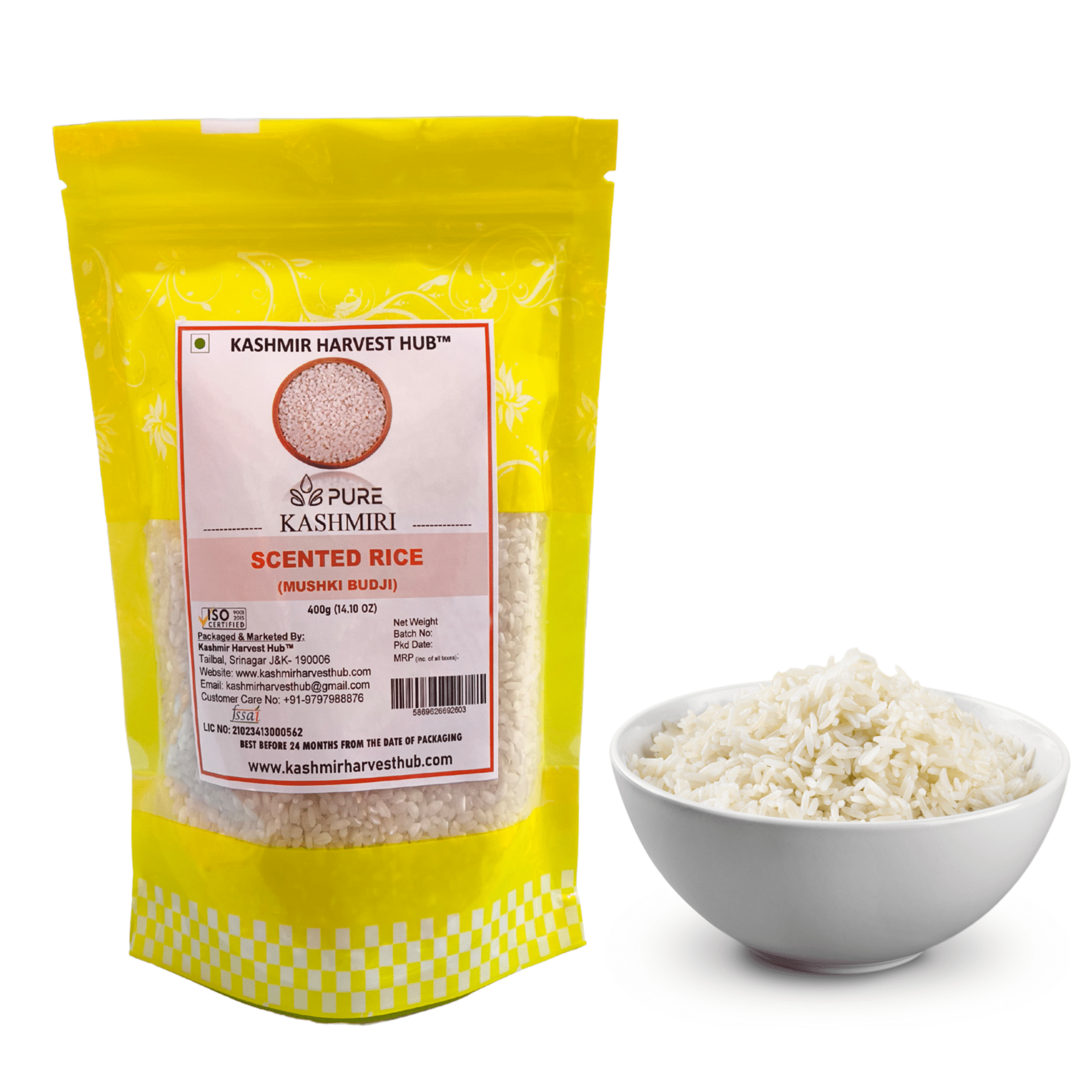     			KASHMIR HARVEST HUB Raw Rice 400 gm