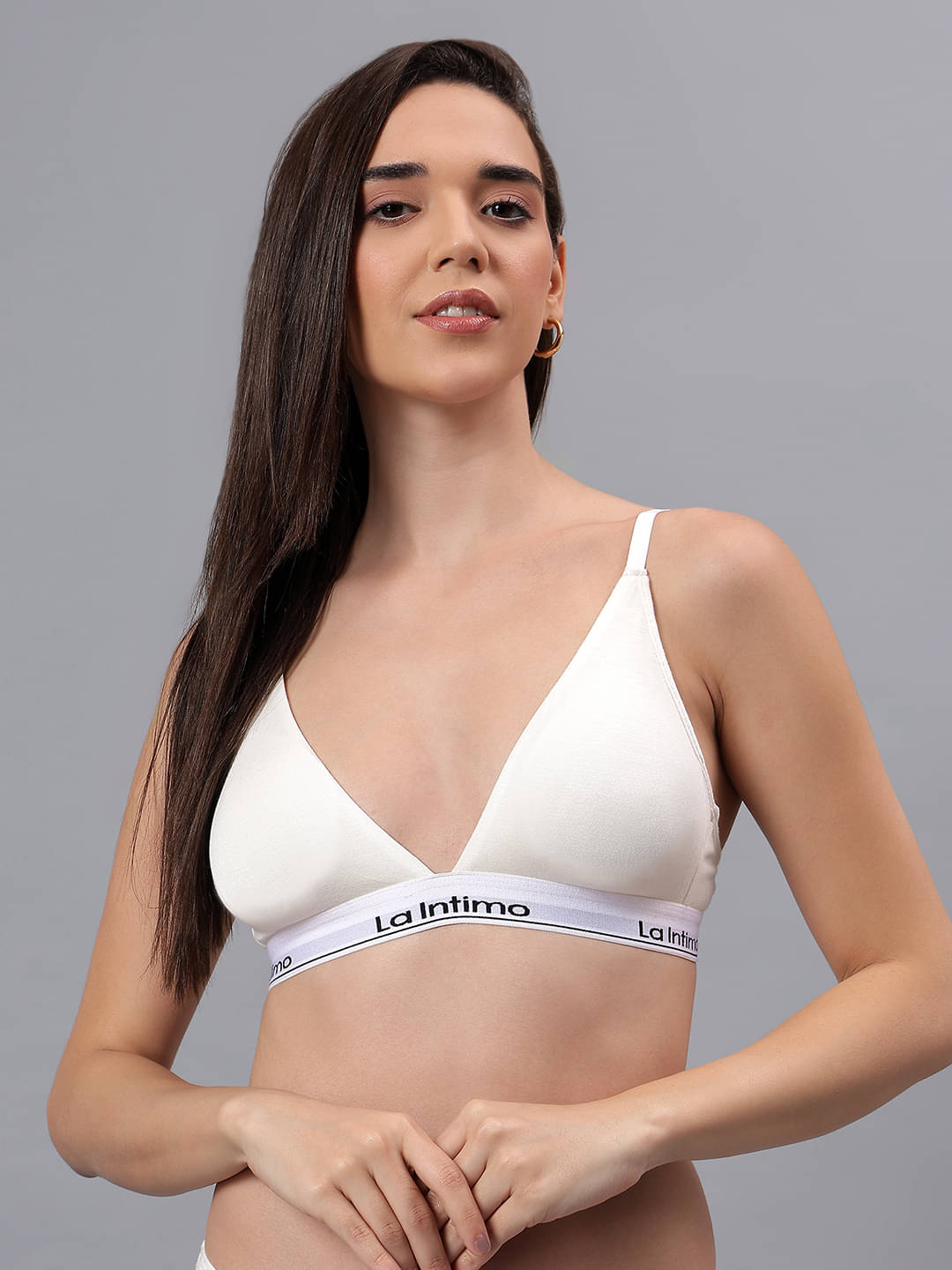     			La Intimo Pack of 1 Modal Lightly Padded Bralette Bra For Women ( Cream )