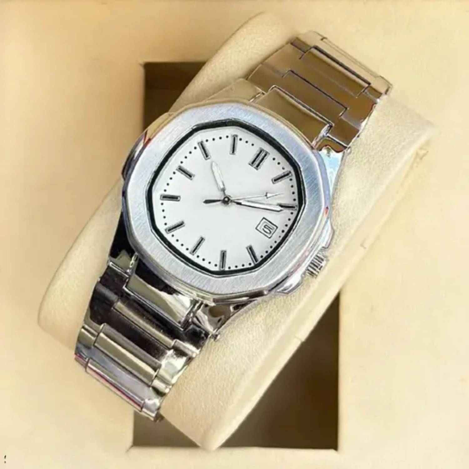     			MARKRIN Silver Stainless Steel Analog Men's Watch