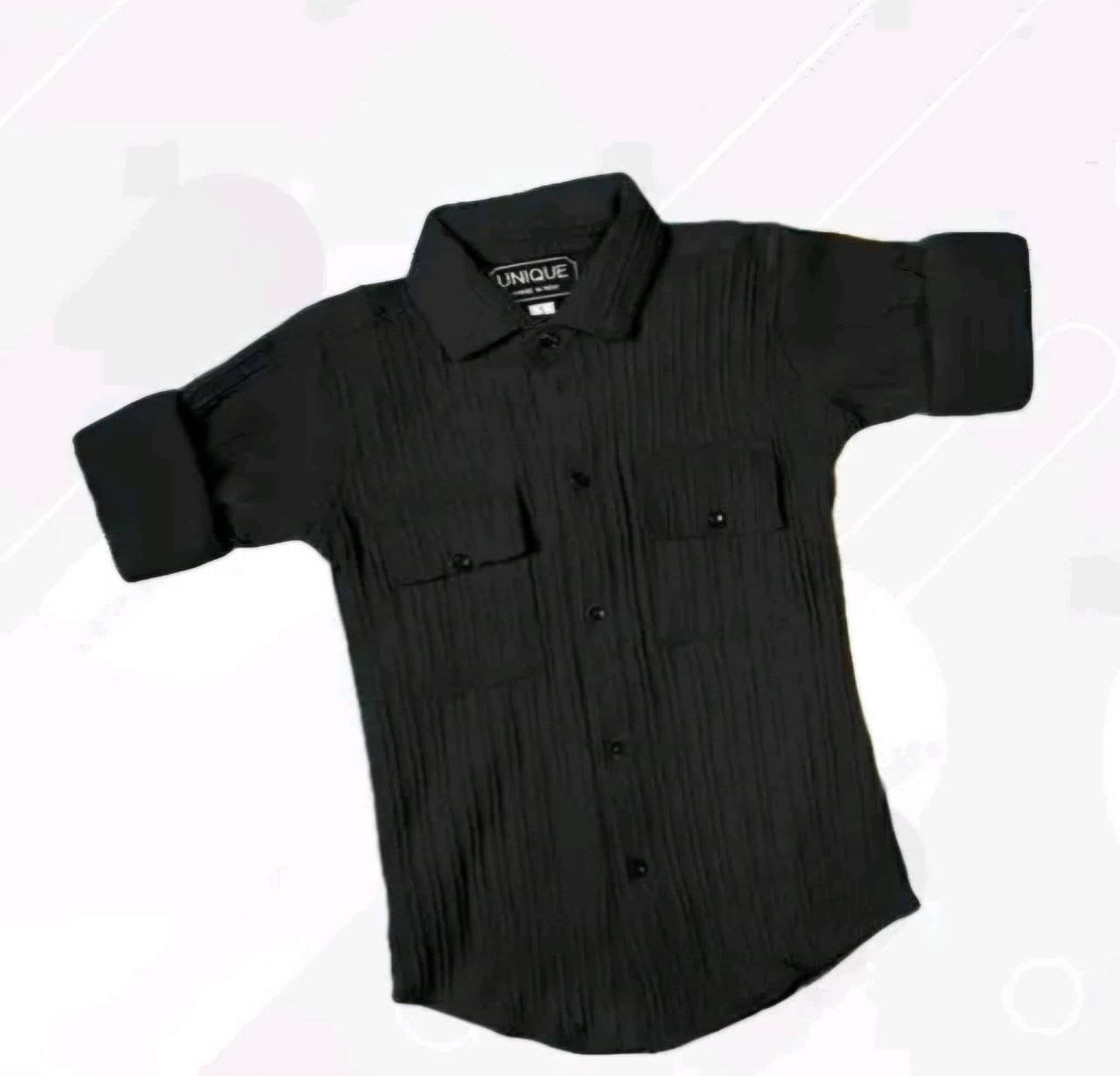 Mameru Pack of 1 Boys Cotton Blend Full Sleeves Shirt ( Black )     			Mameru Pack of 1 Boys Cotton Blend Full Sleeves Shirt ( Black )