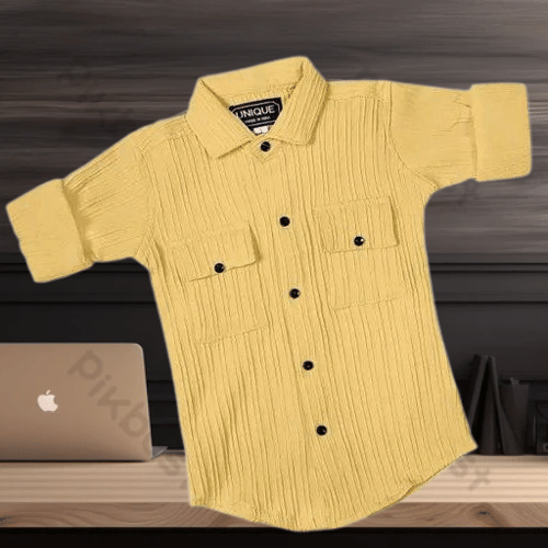     			Mameru Pack of 1 Boys Cotton Blend Full Sleeves Shirt ( Yellow )