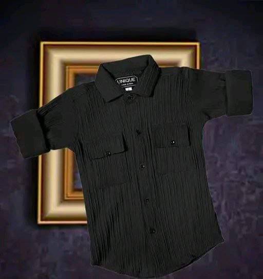 Mameru Pack of 1 Boys Cotton Blend Full Sleeves Shirt ( Black )     			Mameru Pack of 1 Boys Cotton Blend Full Sleeves Shirt ( Black )