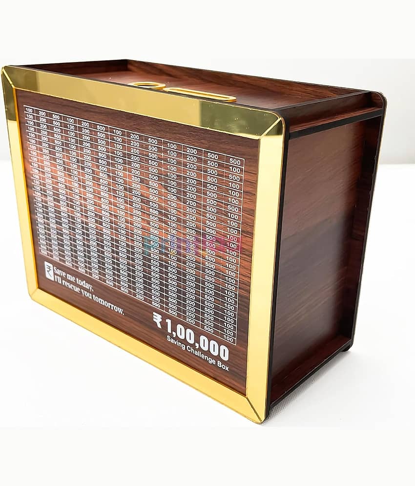 Midastra Engineered Wood Brown Others Piggy Bank ( Pack of 1 ) - Stationery | Buy online on ZillyBuy