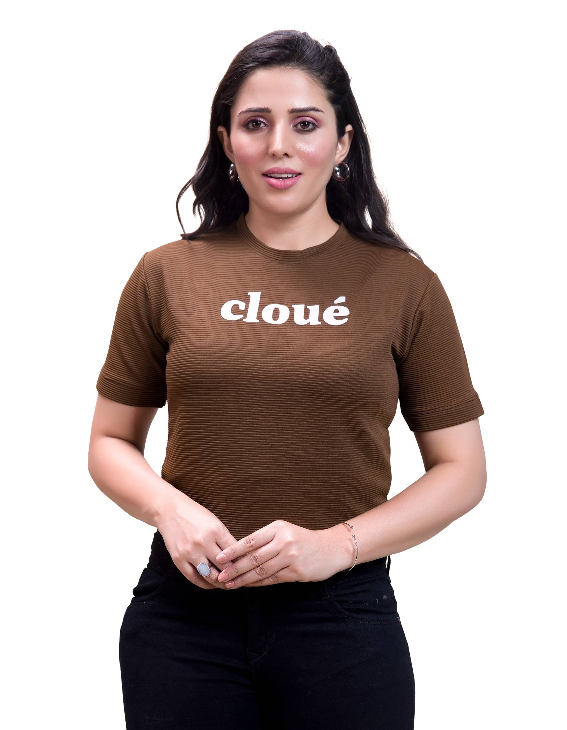     			Monisha Plus Women's Cotton Blend Crop Top ( Brown )