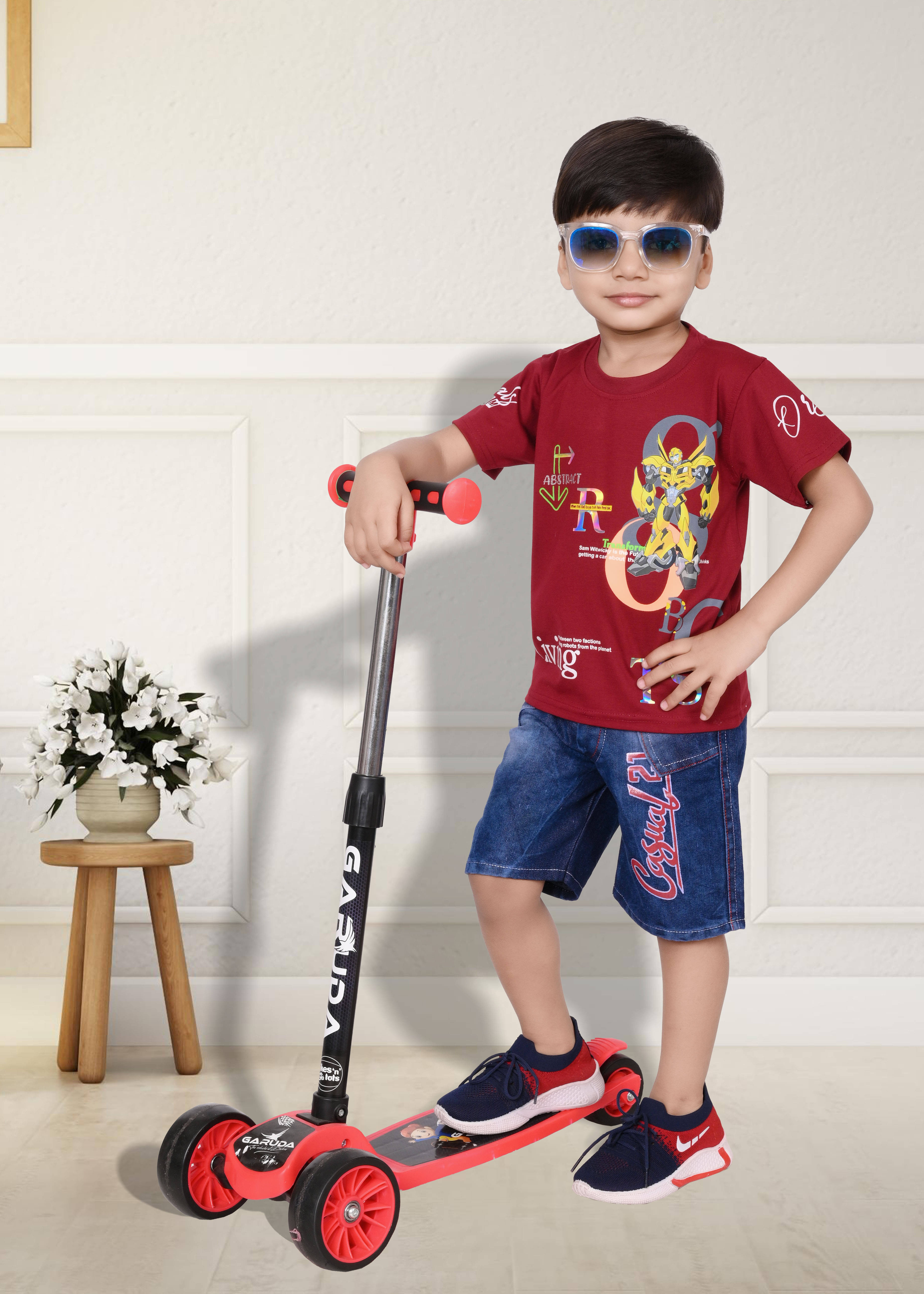 NTD FASHION Pack of 1 Baby Boys Cotton Blend T-Shirt & Pants Set ( Maroon )     			NTD FASHION Pack of 1 Baby Boys Cotton Blend T-Shirt & Pants Set ( Maroon )