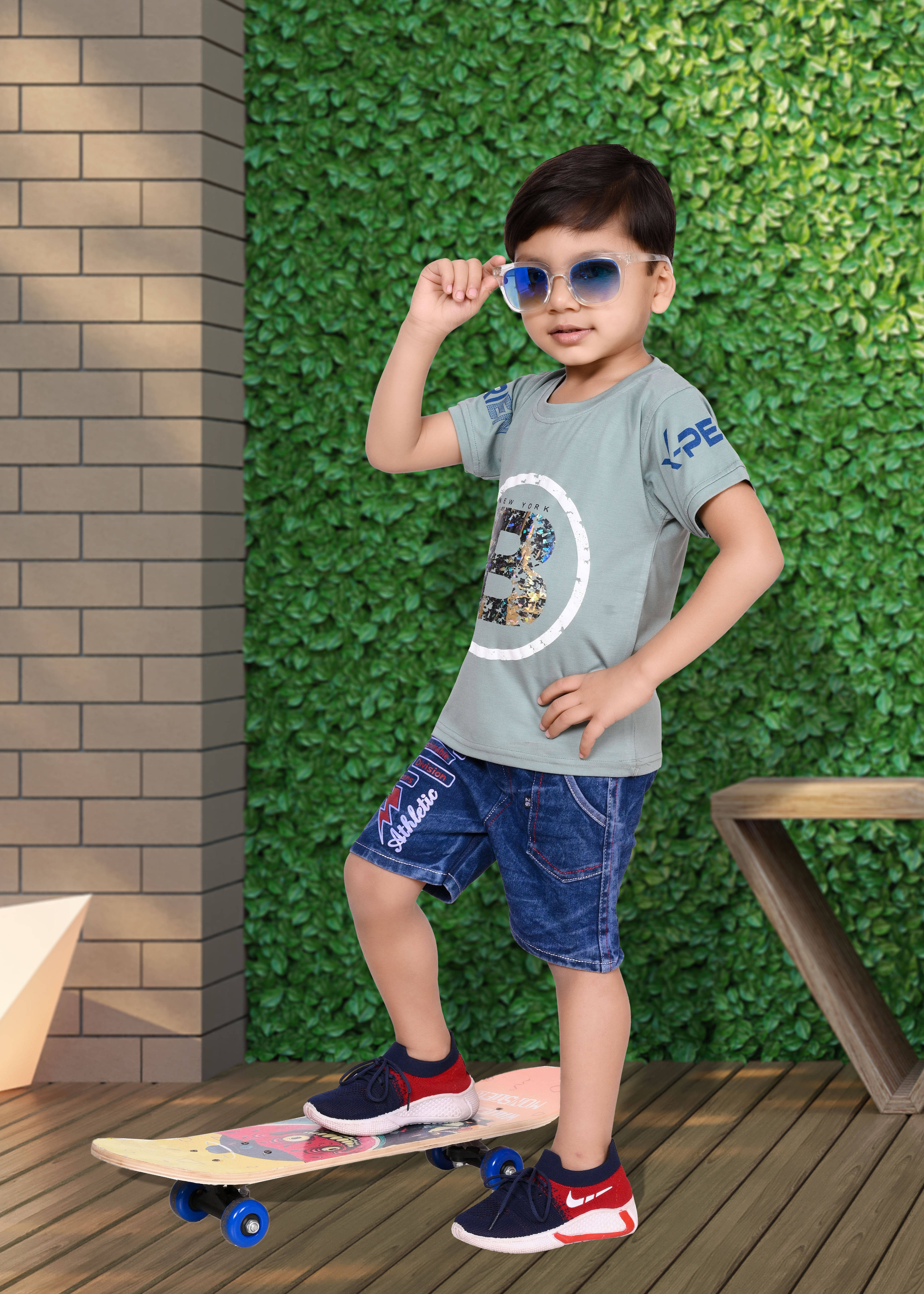 NTD FASHION Pack of 1 Baby Boys Cotton Blend T-Shirt & Pants Set ( Multicolor ) NTD FASHION Pack of 1 Baby Boys Cotton Blend T-Shirt & Pants Set ( Multicolor )