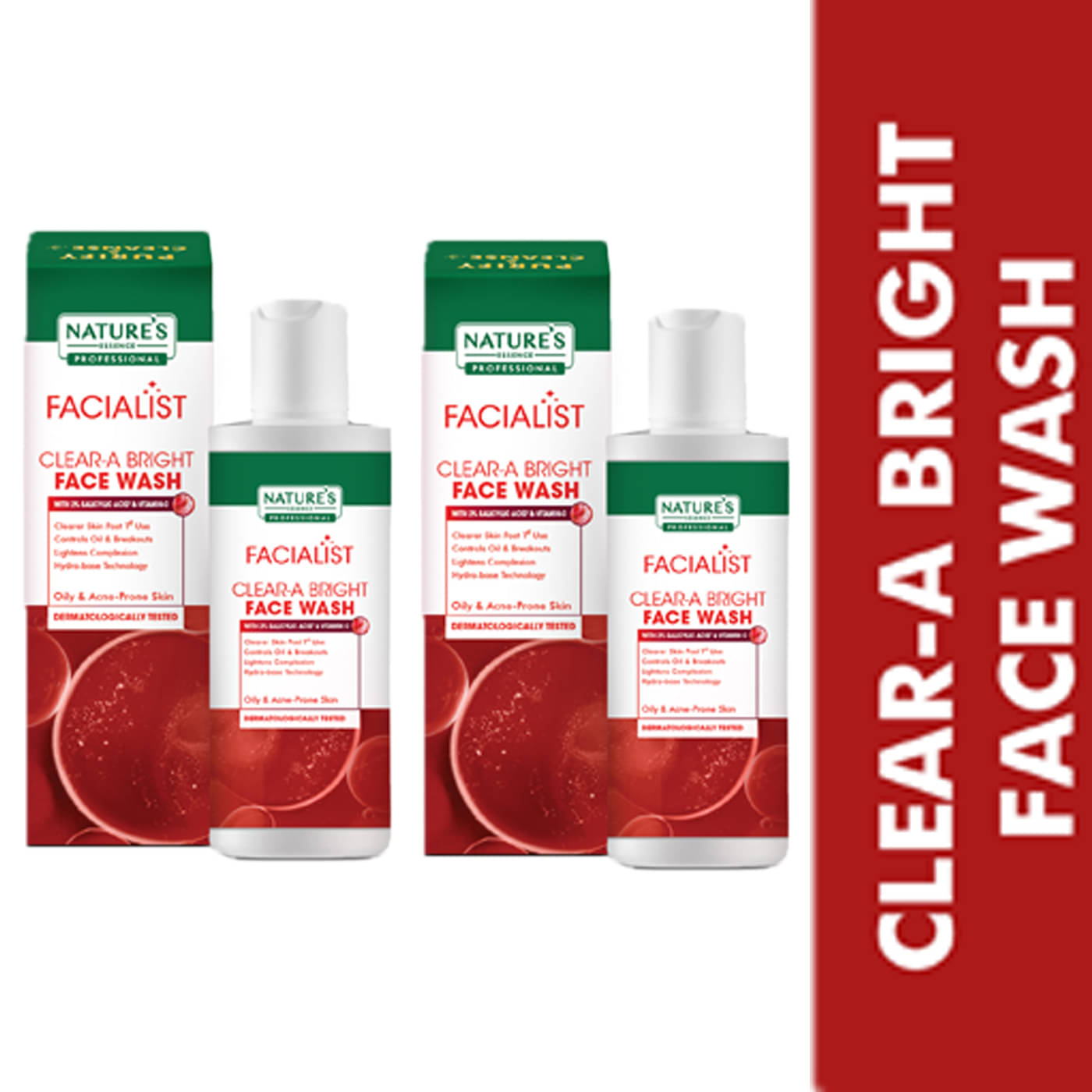     			Nature's Essence Faclalist Clear-A Bright Face Wash, 100gm, (Pack of 2)