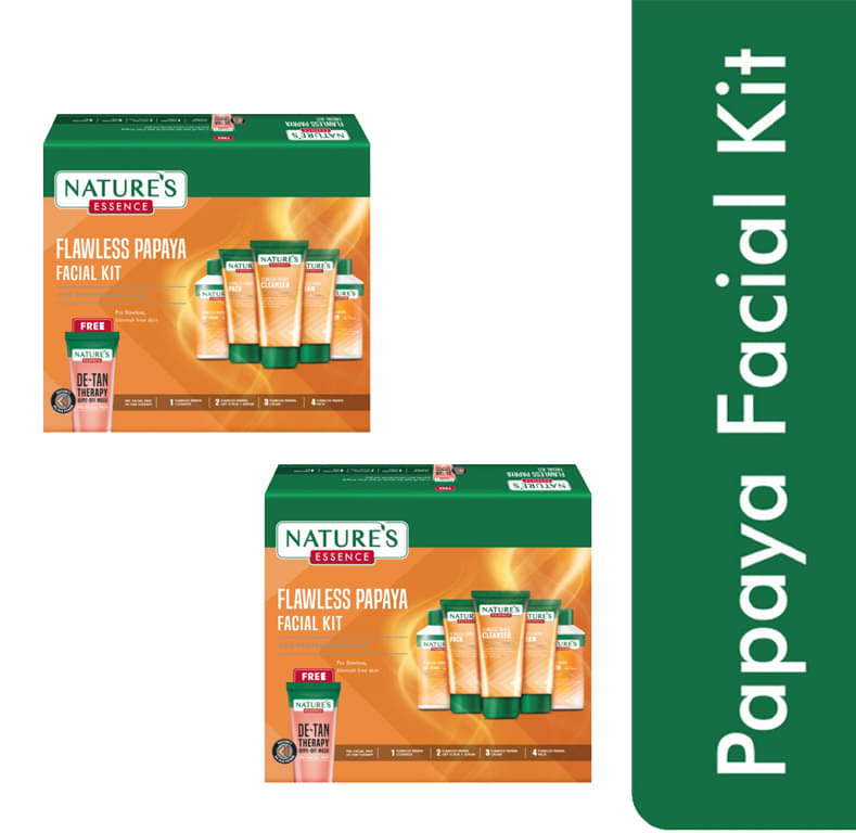     			Nature's Essence Flawless Papaya Faclal Kit, 230gm, (Pack of 2)