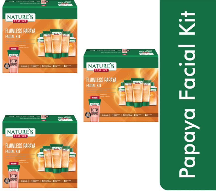     			Nature's Essence Flawless Papaya Faclal Kit, 230gm, (Pack of 3)