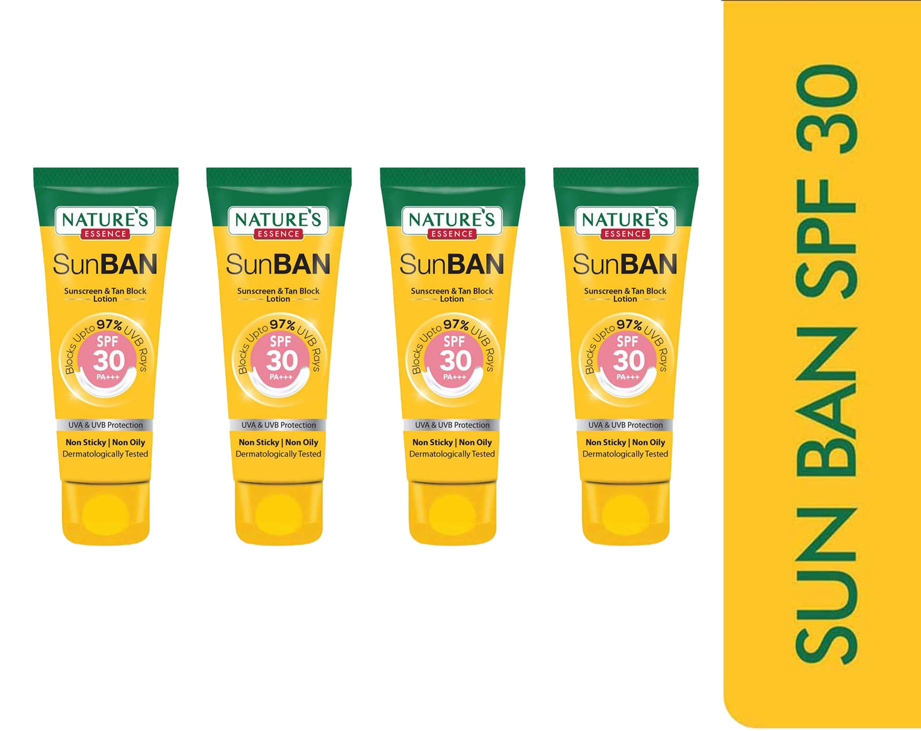     			Nature's Essence SunBan Sunscreen & Tan Black Cream Spf 30, 30ml, (Pack of 4)