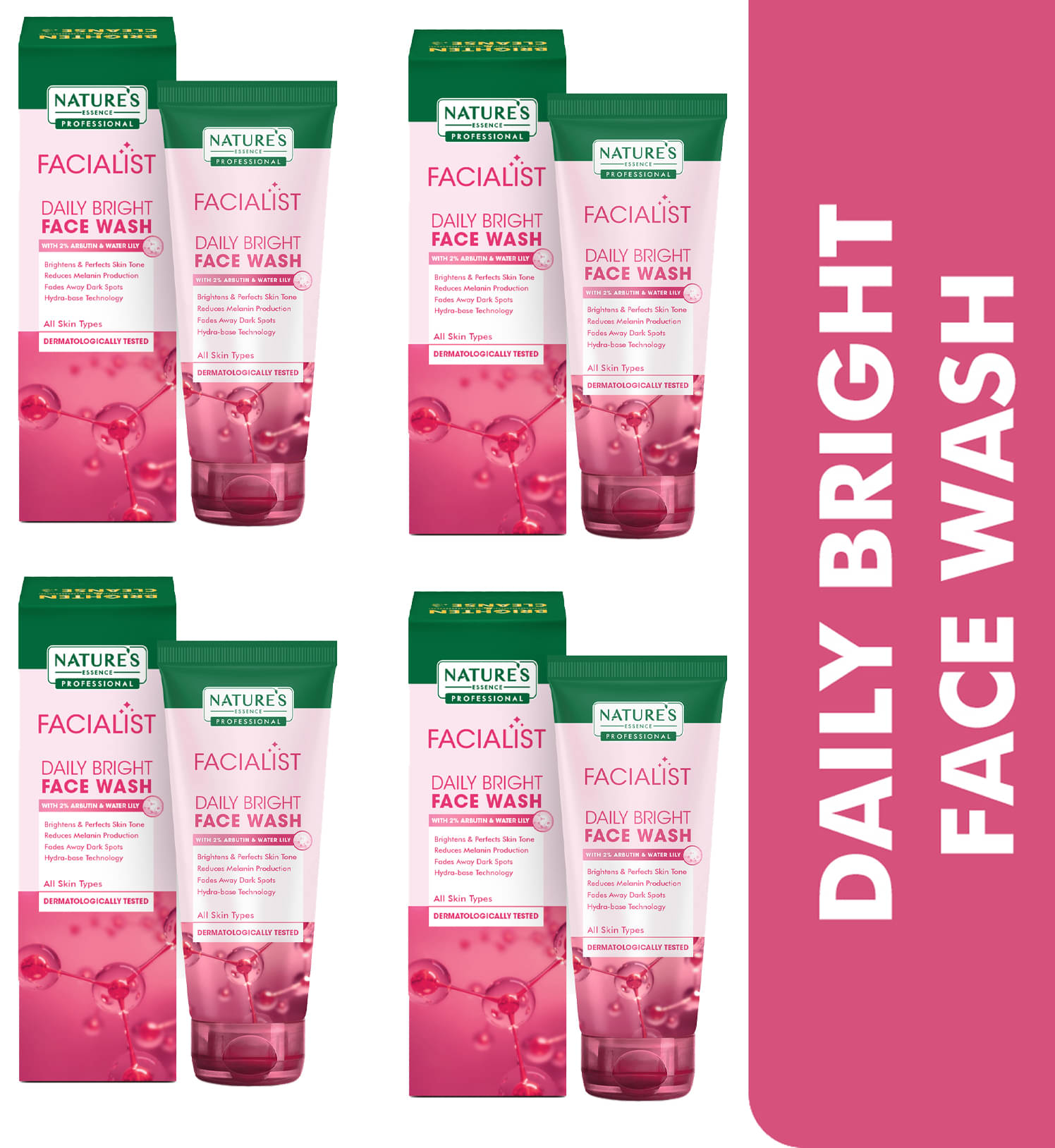     			Nature's Essence Faclalst Daliy Bring Face Wash, 100ml, (Pack of 4)
