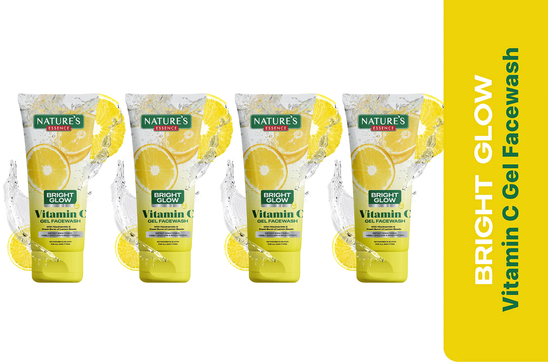     			Nature's Essence Bring Glow Vitamin-C Gel Face Wash, 50gm, (Pack of 4)